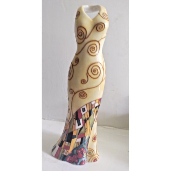 Vintage Benaya Kiss'06 Dress Vase Porcelain Mosiac pattern 11.75 inch - Picture 14 of 15